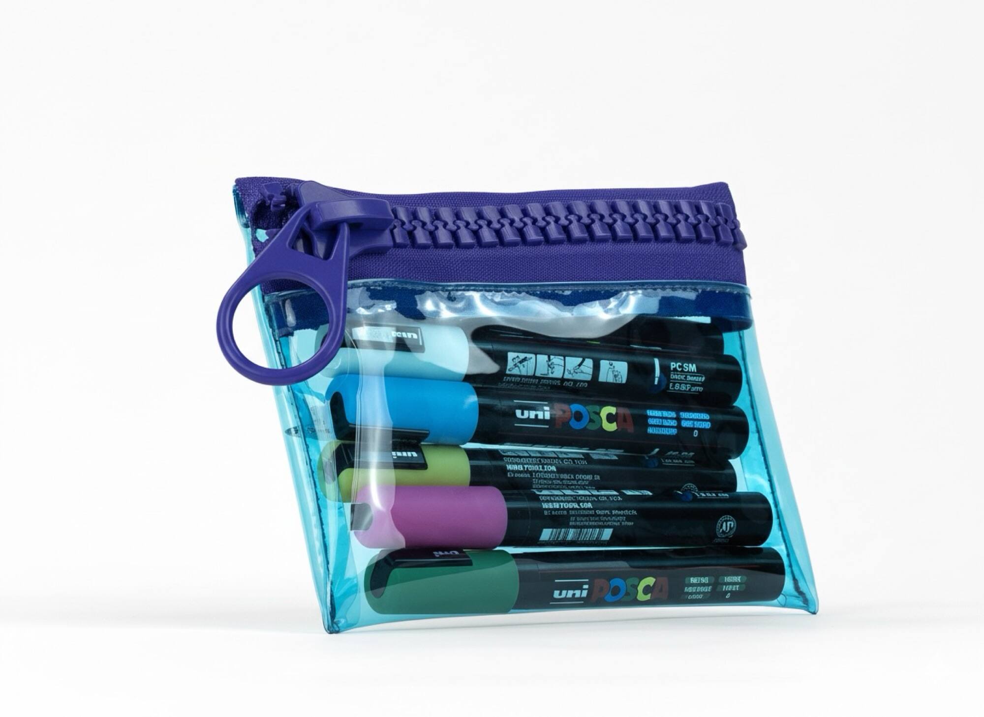 Everything Mary Blue & Purple Transparent Zipper Pouch